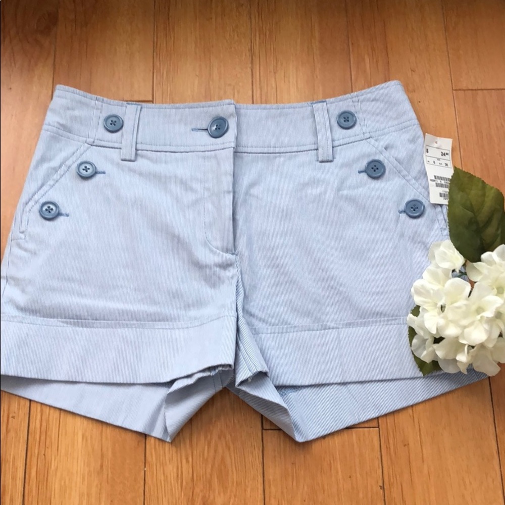 H&M | Pinstripe Button Front Shorts NWT